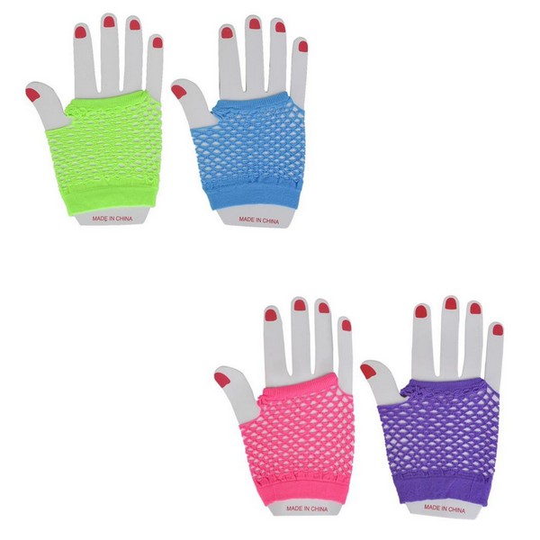 AR05181 Fishnet Neon Wrist Gloves